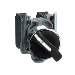 Interruptor selector giratorio negro XB4BD25, utilizado para cambiar estados en circuitos de control industrial. - Product Image 1