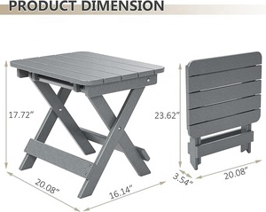 HDPE adirondack vuông Bàn cà phê mạnh mẽ ngoài trời Vườn nhựa ghế đặt gấp bàn ăn và Ghế bộ - Product Image 2