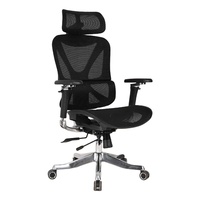 Chaise de bureau ergonomique moderne en maille pour bureau à domicile, appui-tête réglable 4D, accoudoirs rotatifs 6D à 360°, soutien lombaire adaptatif