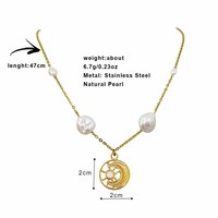 Muses Jewels Nouveauté Collier Pendentif Personnalisé en Perles d'Eau Douce Naturelles Acier Inoxydable Plaqué Or Perolas Naturais