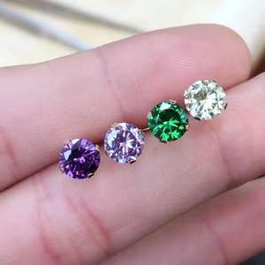 A2632 <span class=keywords><strong>Boucles</strong></span> <span class=keywords><strong>d</strong></span>'<span class=keywords><strong>oreilles</strong></span> à clous en zircon avec pierres de naissance tendances en <span class=keywords><strong>or</strong></span> 14 carats pour femmes et filles - Product Image 4