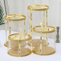 QX Wholesale - Boîtes à gâteaux personnalisées en PET noir transparent avec couvercle, boîtes à sandwich 6" 8" 10" 12", emballages alimentaires pour anniversaires, mariages, fêtes