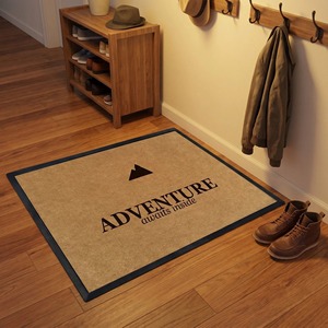 Tapete de Fibra de Coco Rectangular de Color Sólido, Estilo Americano, para Uso en Interiores, Elimina el Polvo, con la Frase 'Adventure Awaits' - Product Image 2