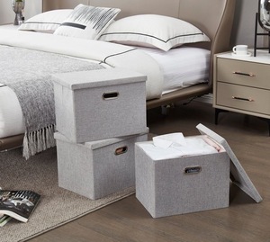 Edredón de ropa revista muestra gratis zapatos juguete gran oferta otomana cajón de gran capacidad caja de almacenamiento de herramientas plegable de tela con tapa - Product Image 5