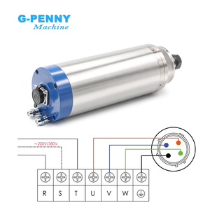 Motore Mandrino G-Penny 3.7KW ER20 D100 220V/380V Raffreddato ad Acqua, Tipo Bullet, 400Hz 24000RPM, 2 Poli, 4 Cuscinetti a Sfera in Ceramica - Product Image 4