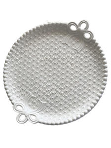 Export single <b>bow</b> relief bead princess plate, craft ceramic shallow flat plate, Western dining plate - Product Image 5