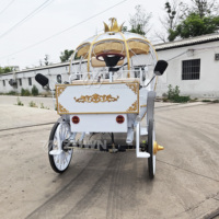 Chariot Citrouille Cendrillon Cœur Creux à Châssis en Fer avec Frein Hydraulique Électrique pour Mariage, Parc et Décoration Photo
