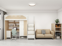 Lit double moderne en métal, mobilier pour dortoir, hôtel, école, lit superposé pour étudiant avec table et armoire