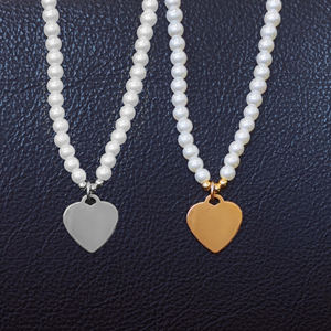 אלגנטי רטרו פנינת קולר שרשרת נשים עצם בריח שרשרת לב שרשרת קלאסי רב שכבתי פרל שרשרת עבור בנות - Product Image 2