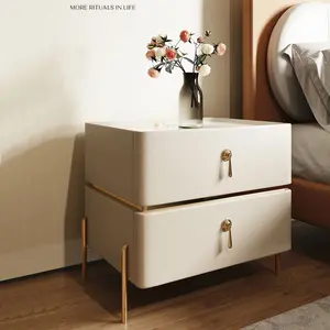Modern başucu masa katı ahşap lüks yatak odası İskandinav ev depolama ücretsiz kurulum yatak dolap mobilya