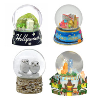 Personnalisé 3D Résine Artisanat Londres Paris New York Los Angeles Munich Monument Bâtiment Boule à Neige Décoratif Réfrigérateur Aimant Souvenirs