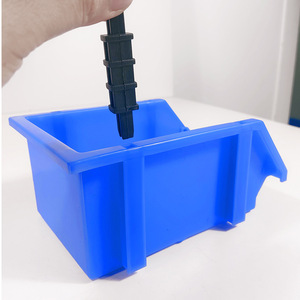 Plastic Slanted Mouth <b>Storage</b> Bin Rectangle 1-3L <b>Blue</b> Stackable Office Organizer Eco Friendly Turnover <b>Box</b> - Product Image 2