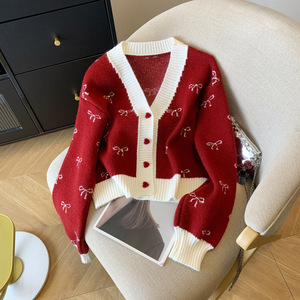 Pull en maille torsadée jacquard pour <span class=keywords><strong>femme</strong></span>, mode hiver 2026, pull pour <span class=keywords><strong>femme</strong></span>, hauts en maille pour le Nouvel An et Noël - Product Image 1