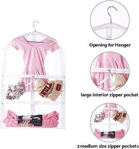 Vente en gros Sacs à vêtements pour enfants Sacs à vêtements transparents anti-poussière avec poches - Product Image 3
