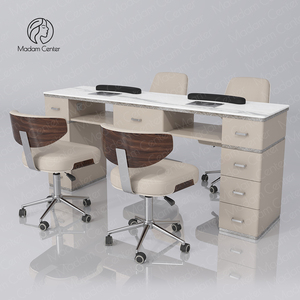 Madamcenter Juego de sillas de manicura de lujo Muebles de salón de uñas de estilo moderno Mesa de manicura y silla Escritorio <span class=keywords><strong>para</strong></span> spa de uñas - Product Image 1