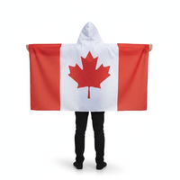 Cape drapeau du Canada 3x5 pieds en polyester 75D, très populaire, pour la célébration des supporters de football 2026