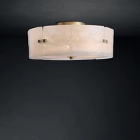 Plafonnier rond de style luxueux en cuivre pour couloir, balcon, chambre à coucher, lumière en verre