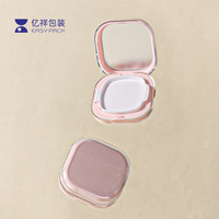 Nouvel étui compact de luxe carré en plastique pour fond de teint et poudre, avec miroir, pour emballage cosmétique personnalisé avec logo