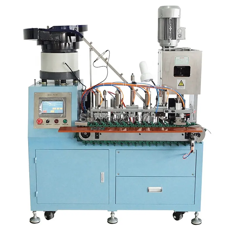 Máquina remachadora semiautomática de 2 pines, máquina de prensado de enchufe europeo de 2 pines redondos