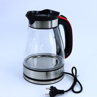 Bouilloire électrique en verre de 1,8 litre, 1500 watts, 220 volts, avec théière, pour chauffe-eau, appareils électroménagers de cuisine, vente en gros