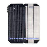 Panneau solaire monocristallin léger de forme personnalisée 50W 90W 100W, panneau PV flexible ETFE avec support adhésif pour capot de voiture, camping-car, fourgonnette
