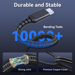 Sanguan 3-in-1 pd100w Nylon bện cáp USB-C 0.5m Điện thoại di động sạc cáp 5A hiện tại USB2.0 Loại đồng nhựa allo - Product Image 6