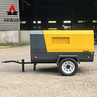 Compresseur d'air portable diesel industriel à vis 185CFM 8 bars avec moteur Kubota et roulement pour le forage de roche