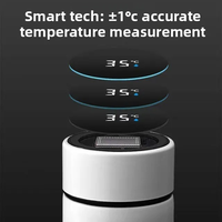 Termo de 500 ml con Pantalla de Temperatura, Botella Térmica de Acero Inoxidable con Compartimentos, Taza Aislada al Vacío para Exteriores, Regalo para el Día del Padre