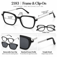 Lunettes de soleil à clipser et verres polarisés TAC, montures optiques TR90, vente en gros de montures de lunettes, ensemble de montures optiques