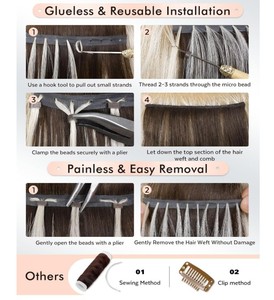 Extensiones de Cabello Humano Genius Butterfly Weft, 100% Cabello Humano, 50g, 100% Remy, Color Rosa - Product Image 6