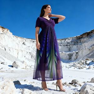 Luxury Custom Print Polyester Abaya <b>Dress</b> for Muslim Women Wholesale <b>Modest</b> Fashion New Design - Product Image 2