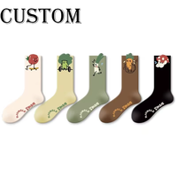Chaussettes fantaisie uniques et tendance pour femmes, anti-odeur, mignonnes, à motif dessin animé, pour le printemps, à porter au quotidien
