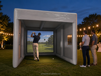 Cage de simulation de golf gonflable en PVC la plus vendue, tente de frappe de golf portable avec logo personnalisé pour l'entraînement à domicile et en jardin