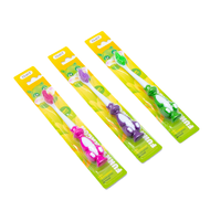 Brosse à dents pour enfants sur le thème des dinosaures pour un usage domestique Poils souples Produit de soins bucco-dentaires amusant pour enfants avec poignée en PP