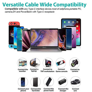 Cable DE DATOS trenzado de nailon de carga rápida Pd de <span class=keywords><strong>precio</strong></span> bajo de alta calidad USB 3,1 a tipo C multifunción para teléfono móvil - Product Image 6