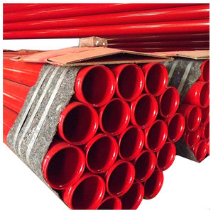 홈이 있는 6 인치 DN150 mm 적색 코팅 ERW 아연 도금 소방 파이프 용접 서비스 처리 - Product Image 2