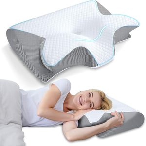 HOMCA Memory Foam Cervical <b>Pillow</b> Standard Size Ergonomic Contour Orthopedic <b>Neck</b> Pain Relief Sleeping <b>Pillow</b> - Product Image 1