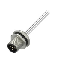 Connecteur de câblage M12 mâle à montage sur panneau avant, type IEC, IP67, 4A 60V, pour l'automobile, directement de l'usine