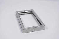 Poignée de porte de douche en acier inoxydable poli 304, poignée rectangulaire en verre double face pour salle de bain sans cadre