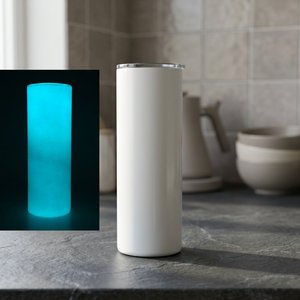 USA Stock Stainless Steel 20oz Glow Blue Double Wall Vacuum Insulated Tumbler with Lid Minimalist Design - Product Image 3