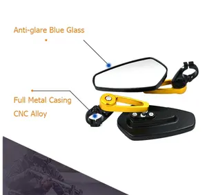 7/8 "<span class=keywords><strong>22mm</strong></span> vélo moto aluminium barre fin côté rétroviseur universel moto vélo <span class=keywords><strong>guidon</strong></span> rétroviseurs - Product Image 5