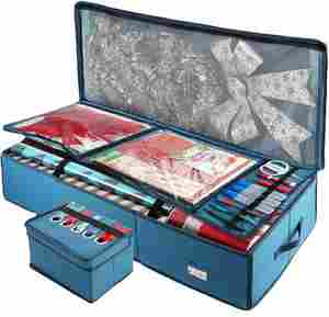 Wrapping <b>Paper</b> <b>Organizer</b> Storage Bag 600D Oxford Christmas <b>Paper</b> Roll Container with Pockets - Product Image 4