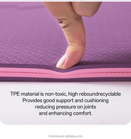 Tapis de yoga TPE double couleur antidérapant de 6 mm d'épaisseur, écologique, avec trou de suspension