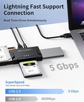 Adattatore USB 3.0 a IDE e SATA, Lettore di Hard Disk Esterno Convertitore Ultra Recovery per HDD/SSD da 2.5\"/3.5\"