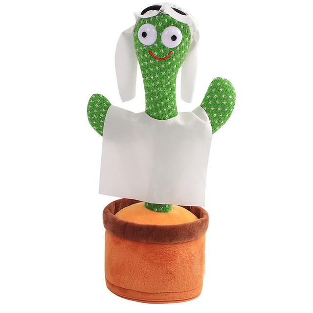 Hot Sale Cute Rechargeable Twisting Electric Singing Dancing Cactus Soft Plush Stuffed Toy for Kids Comforter with PP Filling