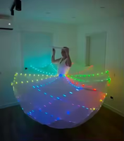 Jupe LED RGB Lumineuse avec Grand Cerceau, Robe de Danse Lumineuse pour Spectacles de Nuit, Scène, Festival, Défilé, Performance