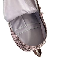 Sac à dos en nylon à carreaux de style coréen unisexe, design unique, capacité 20-37L, doublure en polyester, pour voyages en plein air