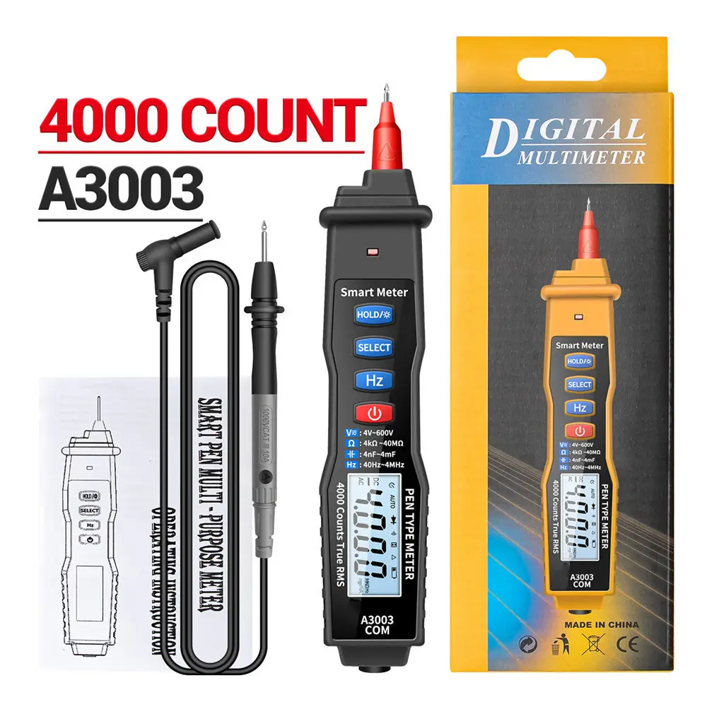 A3003 Digital Multimeter Pen Type Meter Zählt mit berührungs losem AC/DC-Spannungswiderstands-Kapazitäts-Hz-Tester-Werkzeug