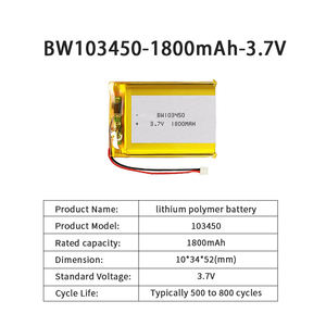 Batteria LiPO 103450-1800mAh-<span class=keywords><strong>3</strong></span>.7V Batteria agli Ioni di Litio Batteria ai Polimeri di Litio Approvata KC UN38.<span class=keywords><strong>3</strong></span> MSDS - Product Image 5