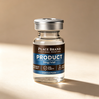 Étiquettes autocollantes en vinyle texturé argenté de luxe, imperméables, avec code-barres, résistantes aux UV inversés, personnalisées pour flacons de peptides, assorties aux boîtes 3ml/10ml/30ml